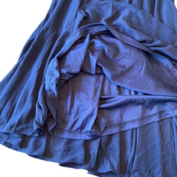 Lulus Spaghetti Strap Chiffon A-Line Maxi Formal Dress Navy Size Small 0625A - Picture 14 of 16